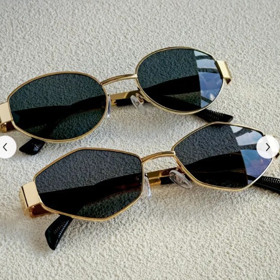 Women'S Fashion Eyeglass Frames - Occhiali da Sole Rotondi in Metallo