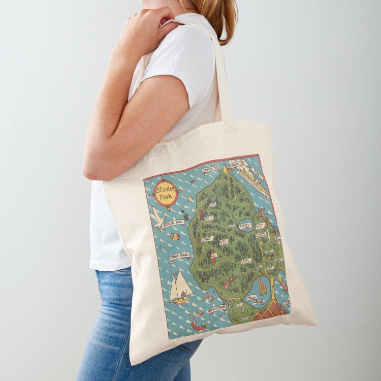 Women'S Fashion Vancouver - Borsa tote in tela con mappa