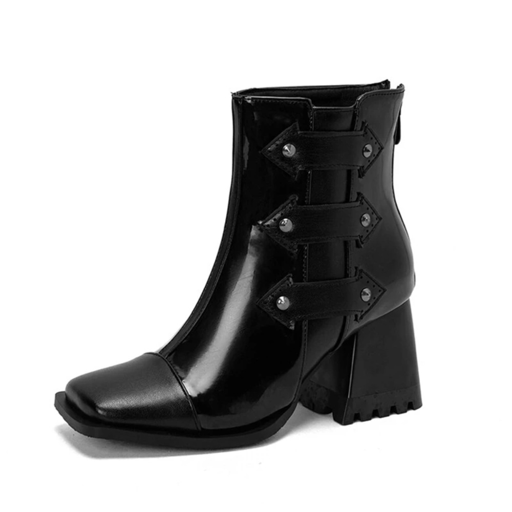 Women'S Fashion Riding Boots - Stivaletti Donna Moda Punta quadrata Tacchi