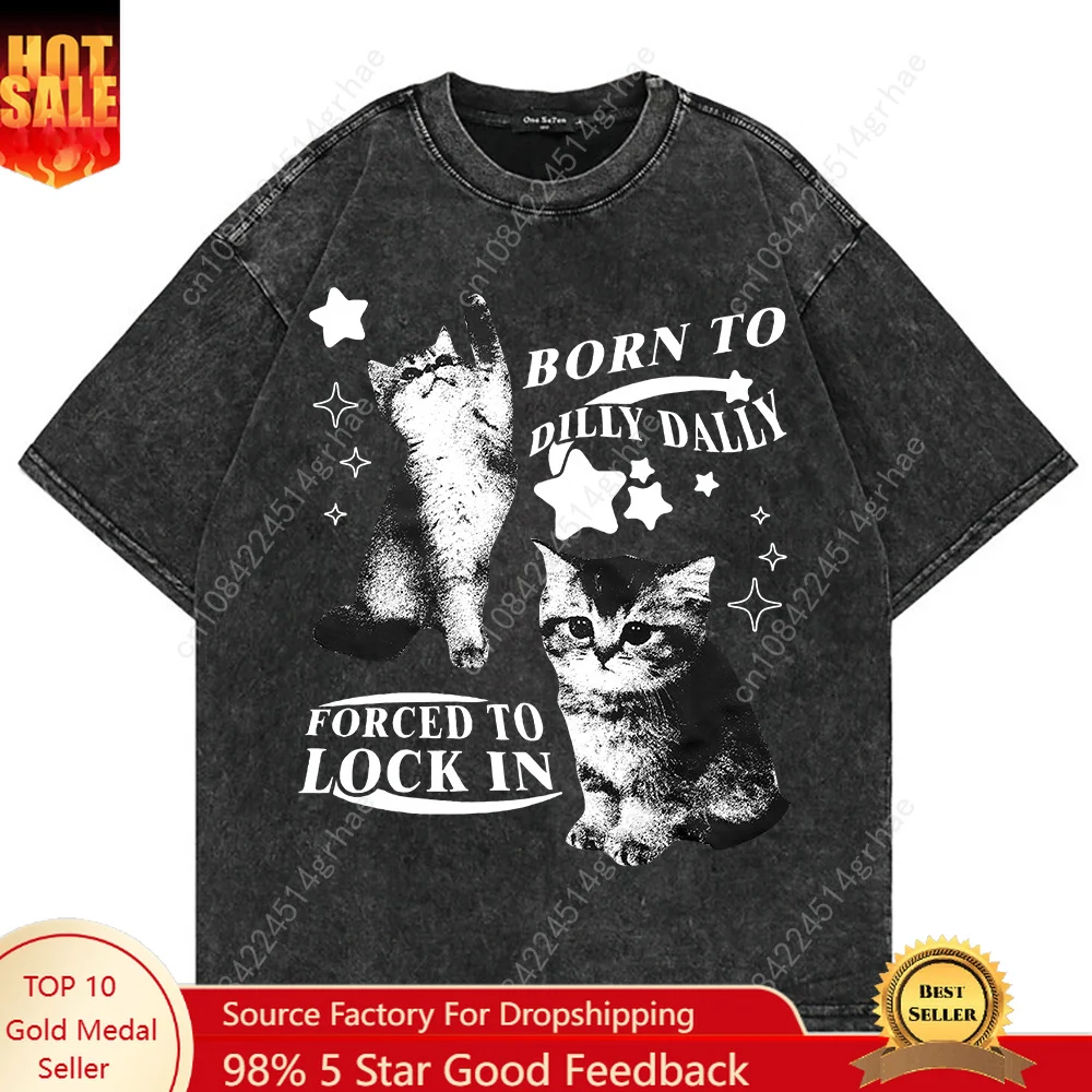 Women'S Fashion Graphic Tees - T-Shirt Vintage in Cotone 100% con