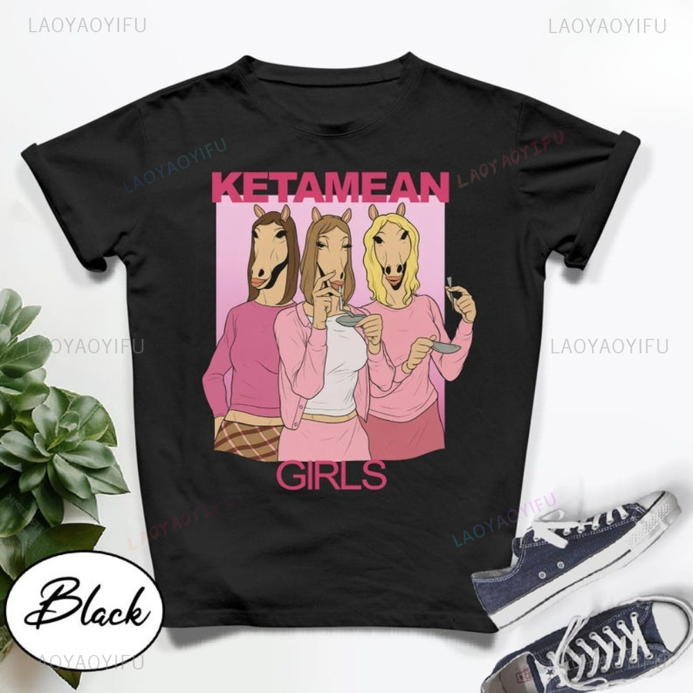 Women'S Fashion Graphic Tees - T-shirt grafica Ketamean Funny Horse Girl