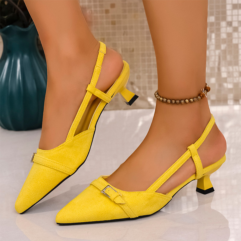 Women'S Fashion Summer 2025 - Sandali con tacco alto gialli moda