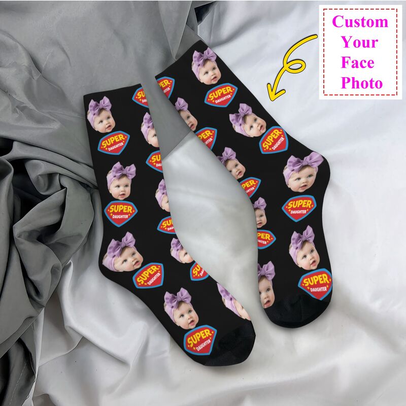 Women Fashion Designer Dresses Photos - Calzini eleganti personalizzati Super Daugher Calzini