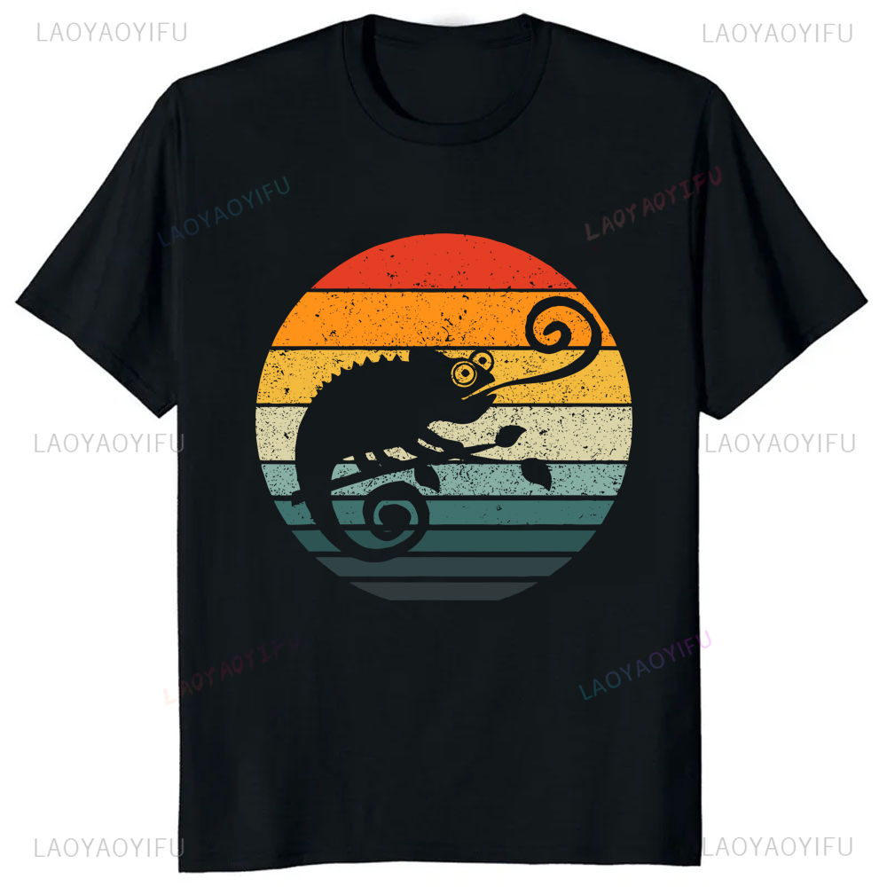 Women'S Fashion Graphic Tees - Divertente Cartoon Shadow Graphic Pinted Camaleonte