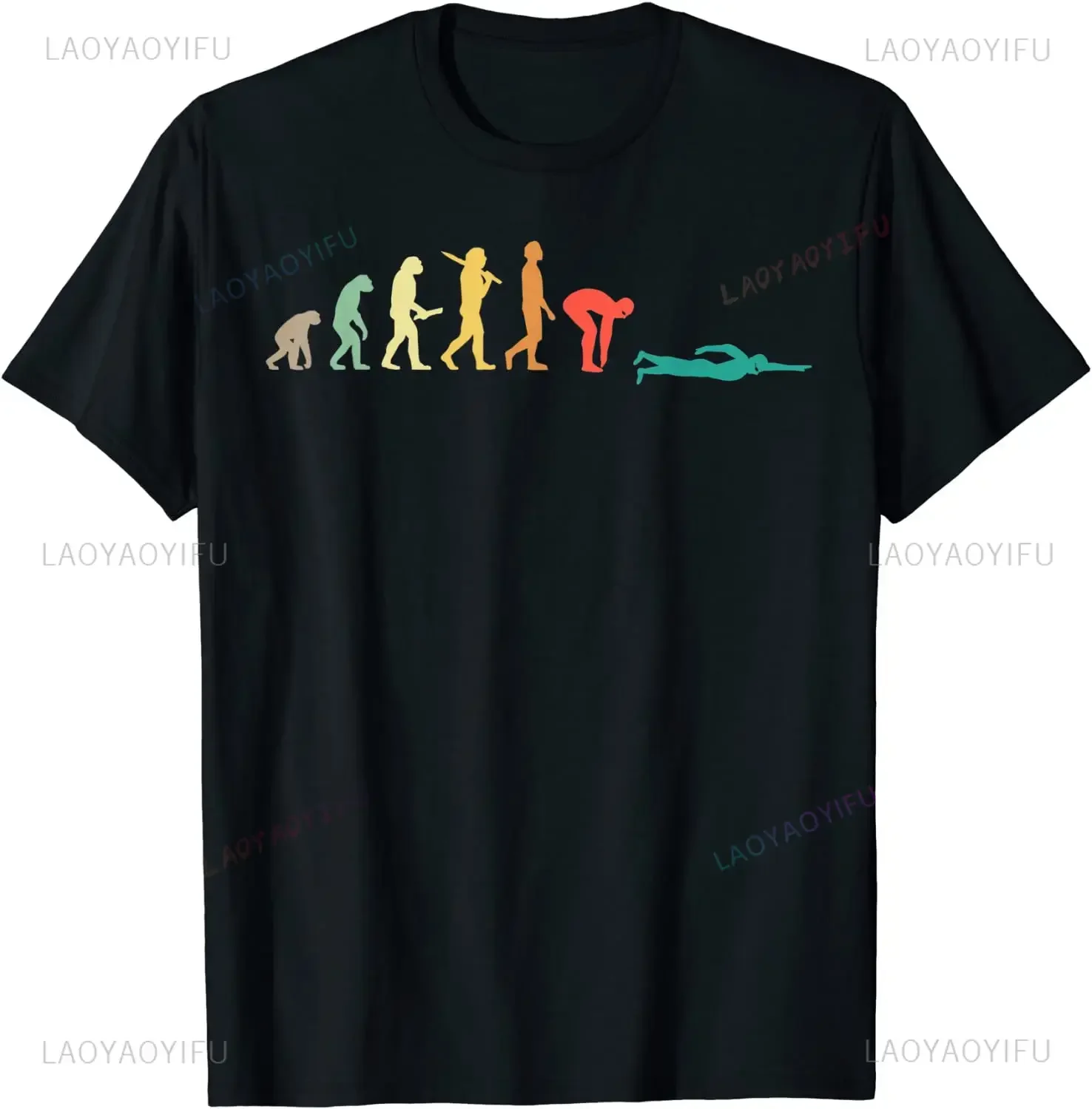 Women'S Fashion Graphic Tees - Regalo di evoluzione del nuoto con