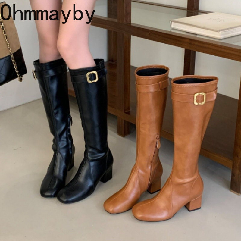 Women'S Fashion Knee High Boots - Stivali Alti da Donna Retrò con