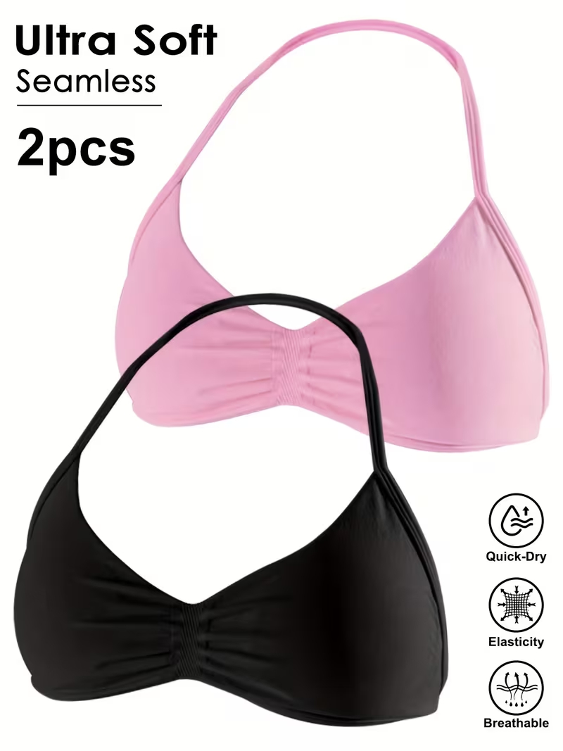 Bra Top Seamless - 2 pezzi Top corto da palestra