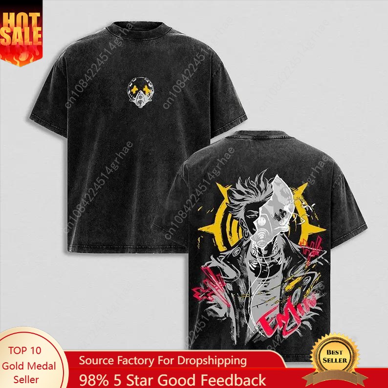 Women'S Fashion Graphic Tees - T-shirt Vintage Anime Gachiakuta Effetto Lavato,