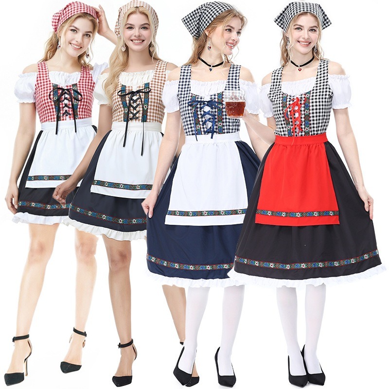 Off Shoulder Top - Costume Dirndl bavarese tedesco per donna,