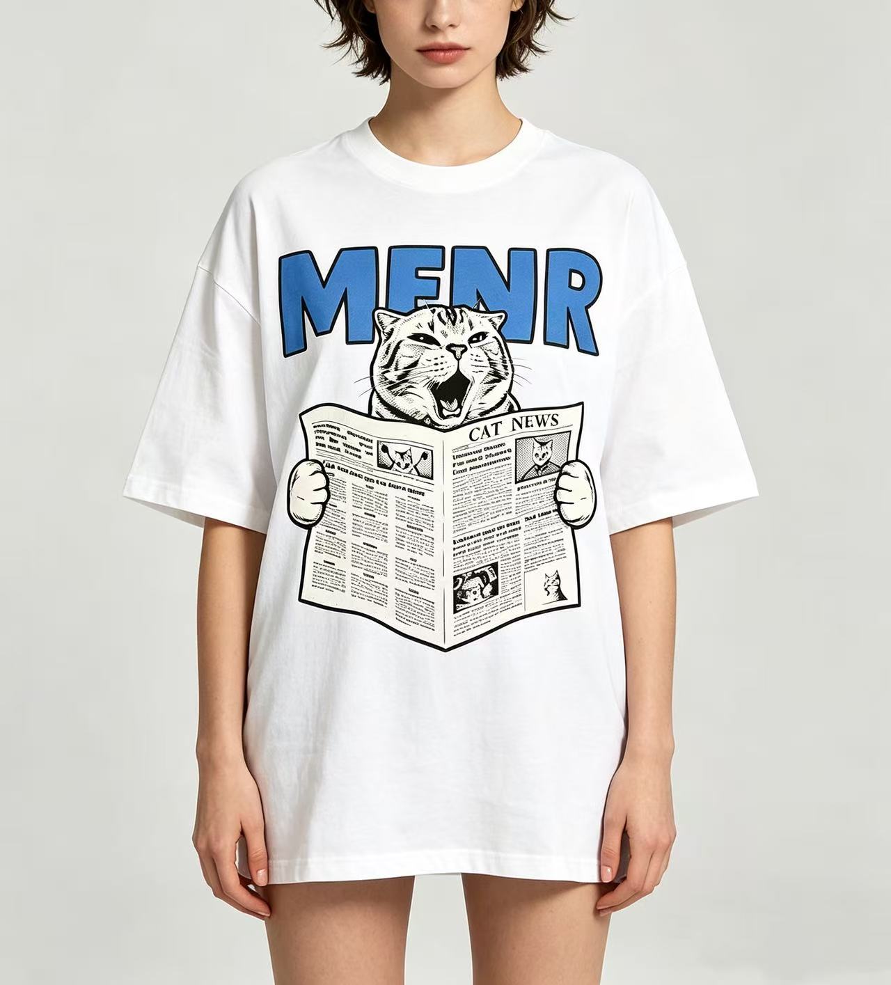Women'S Fashion Graphic Tees - T-shirt grafica unisex divertente con gatto