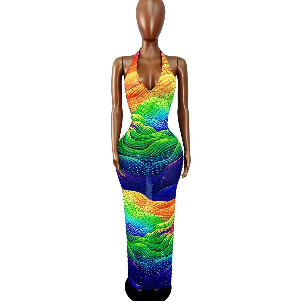 Women Fashion Designer Dresses Photos - Abito con Motivo a Linee Irregolari