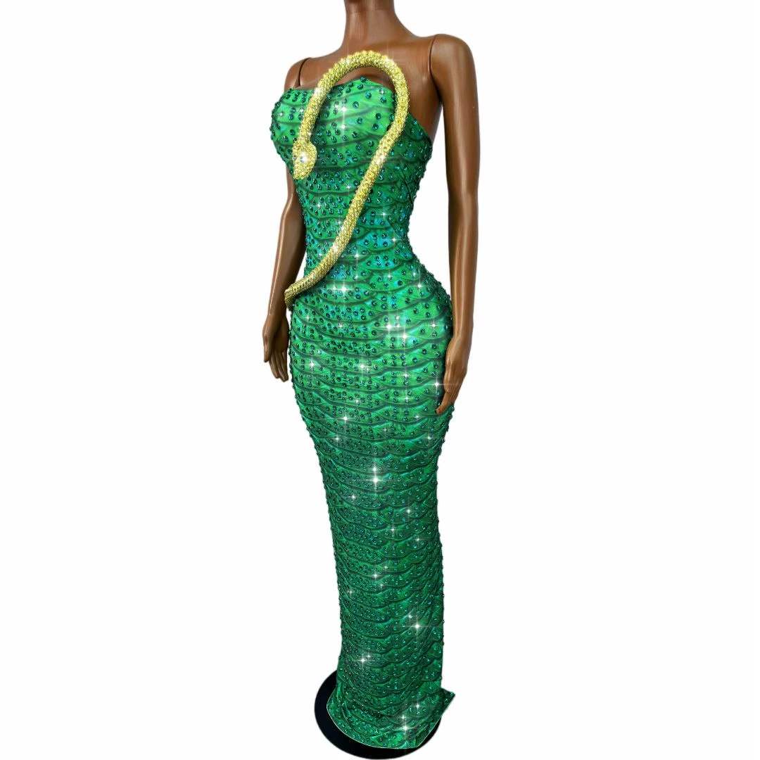Abito tubino con strass verdi  - Women Fashion Designer Dresses Photos recensione e prezzo