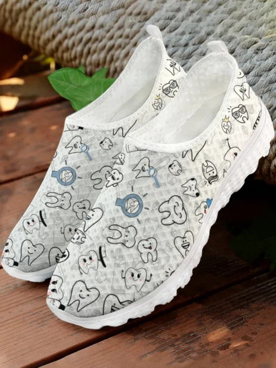 Sneakers Bianche con Stampa di - Women'S Fashion Tennis Shoes recensione e prezzo