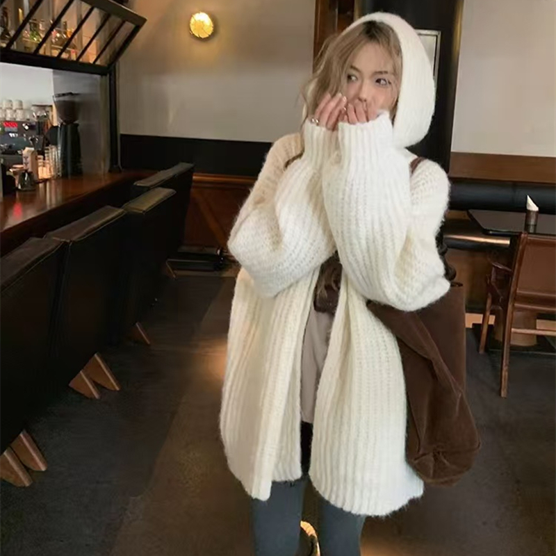 Cardigan con cappuccio aperto  - Longline Cardigan Knit recensione e prezzo