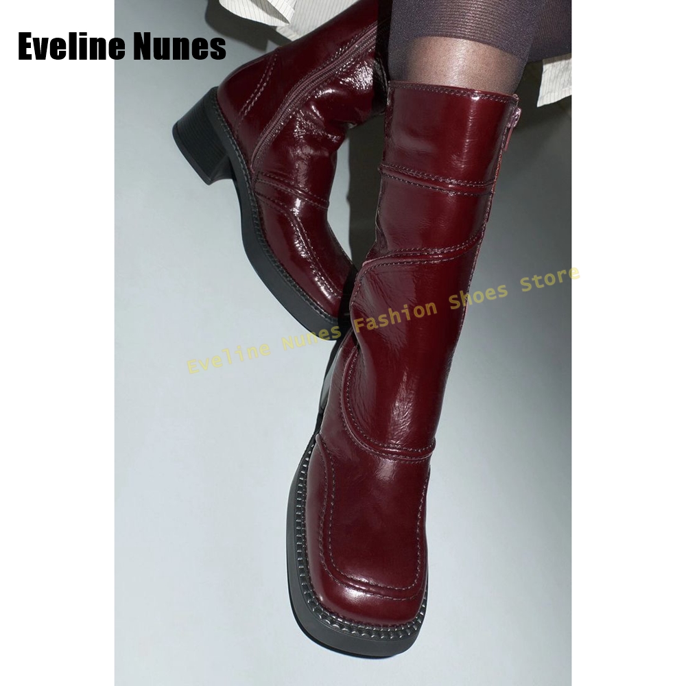 Stivali moda punta quadrata bl - Women'S Fashion Knee High Boots recensione e prezzo